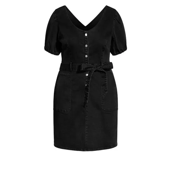 NWT City Chic Dress Sweet Puff Black L = 20 = 2X