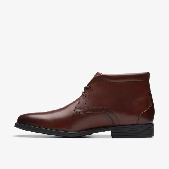 NWT Clark’s Whiddon Mid Mahogany Leather Boots Size 8.5