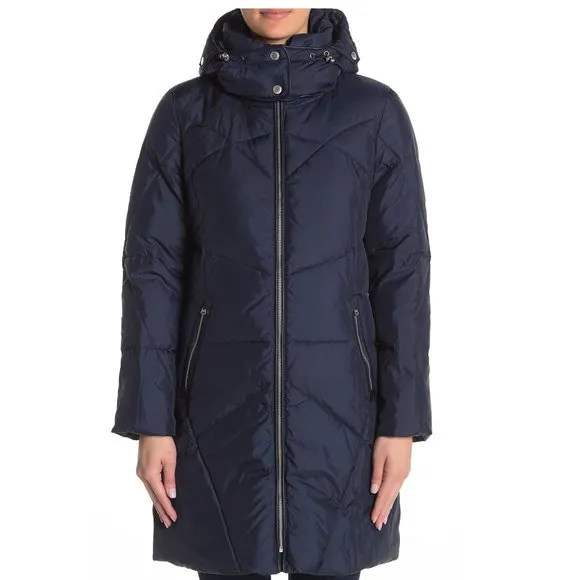 NWT Cole Haan Puffer Down Jacket- with Hood for Cold Weather