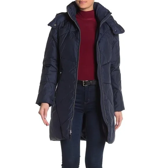 NWT Cole Haan Puffer Down Jacket- with Hood for Cold Weather