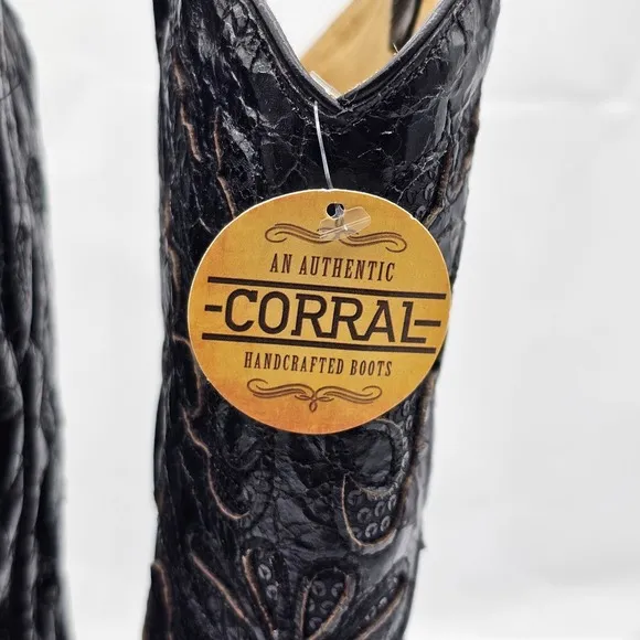 NWT Corral A1070 Women Boots 10M Floral Studded Rhinestones Sequins Tooled Inlay