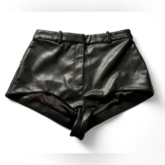 NWT Danica Faux Leather Shorts with Diamond Embellishments Black M from NBD
