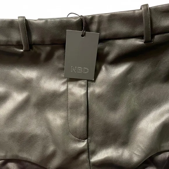 NWT Danica Faux Leather Shorts with Diamond Embellishments Black M from NBD