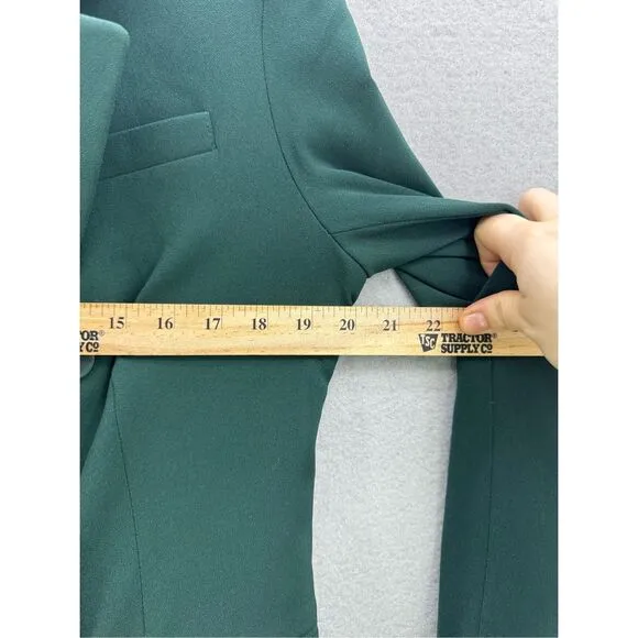 NWT Express Womens Green Supersoft Double Breasted Long Line Blazer Coat Small