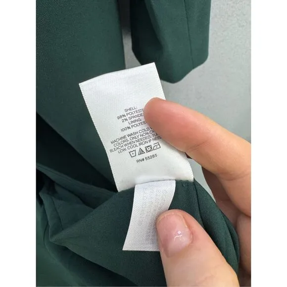 NWT Express Womens Green Supersoft Double Breasted Long Line Blazer Coat Small