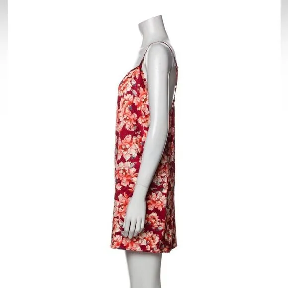 NWT For Love And Lemons Melanie Slip Dress In Cranberry Floral