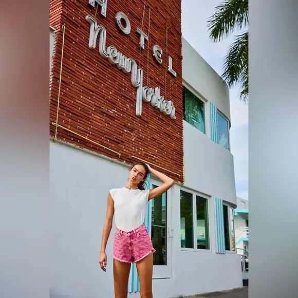 NWT! FP Free People We The Free Mixed Emotions Hi Low Shorts Sz 25/27/28/29/30
