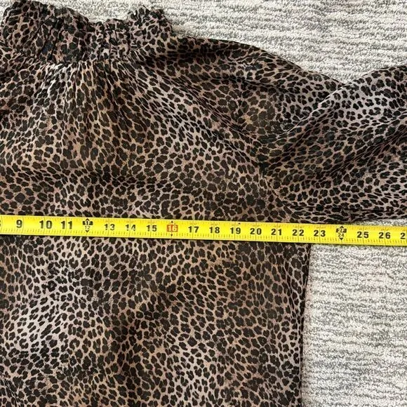 NWT FRAME - TIE NECK Mini DRESS Animal Print Silk Large