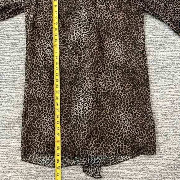 NWT FRAME - TIE NECK Mini DRESS Animal Print Silk Large