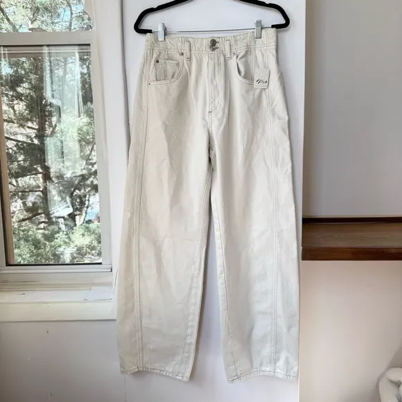 NWT Free People Aster Straight Leg Jeans Denim We The Free in Cream
