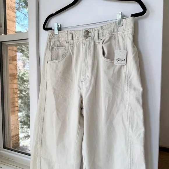 NWT Free People Aster Straight Leg Jeans Denim We The Free in Cream