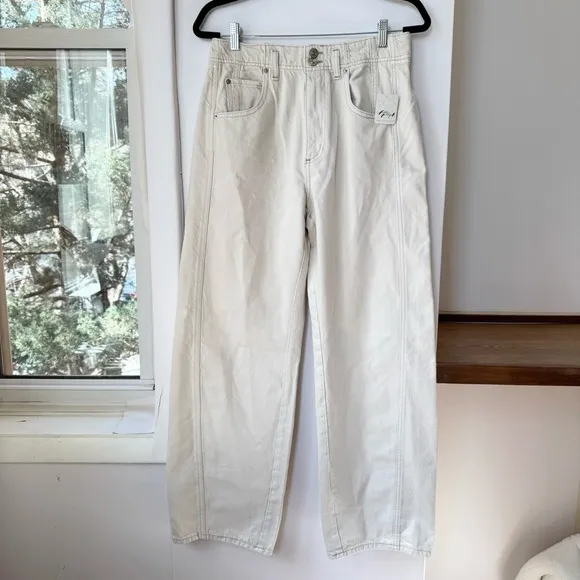 NWT Free People Aster Straight Leg Jeans Denim We The Free in Cream