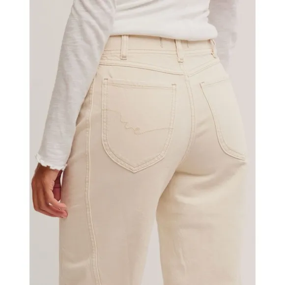 NWT Free People Aster Straight Leg Jeans Denim We The Free in Cream