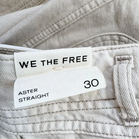 NWT Free People Aster Straight Leg Jeans Denim We The Free in Cream
