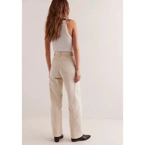 NWT Free People Aster Straight Leg Jeans Denim We The Free in Cream