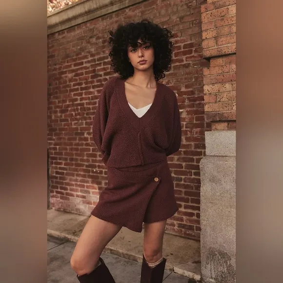 NWT Free People Primavera Skort Set Color: Mocha Size XS