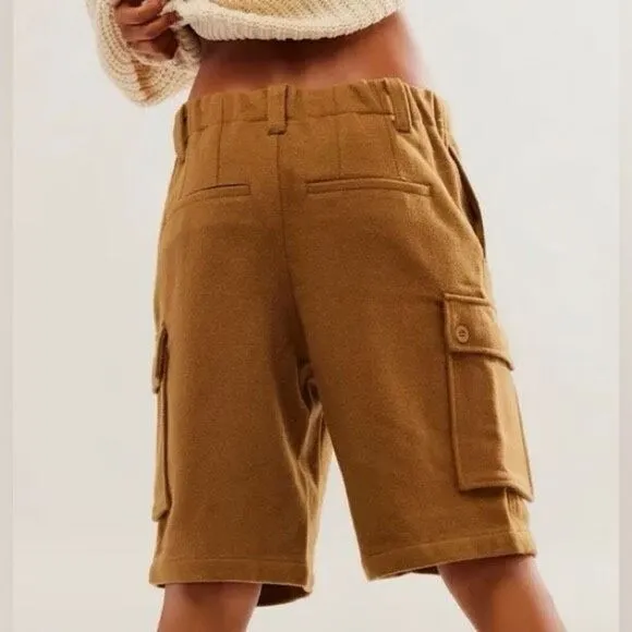 NWT Free People Charli Wool Longline Cargo Shorts