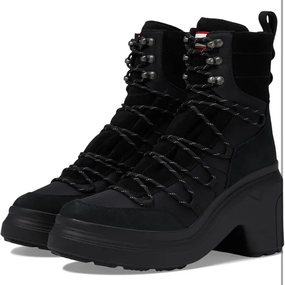 NWT Hunter Womens Discoverer Mid Lace-Up  Heel Boot size 11