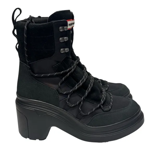 NWT Hunter Womens Discoverer Mid Lace-Up  Heel Boot size 11