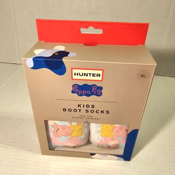 NWT Hunter x Peppa Pig Kids Original Boot Socks- XL/US 4-6
