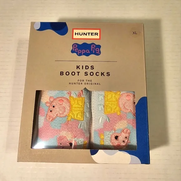 NWT Hunter x Peppa Pig Kids Original Boot Socks- XL/US 4-6