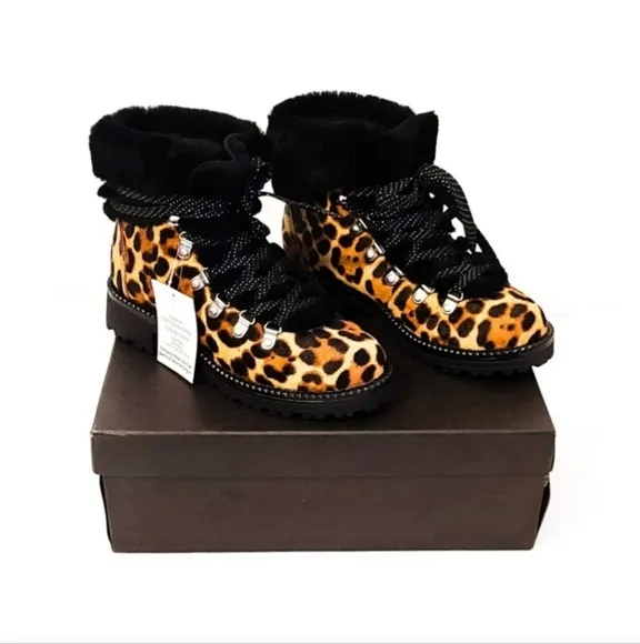 NWT J. Crew NORDIC Leopard CALF Hair HIKER Boots