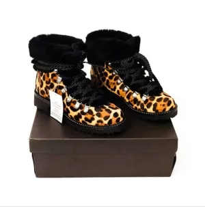 NWT J. Crew NORDIC Leopard CALF Hair HIKER Boots