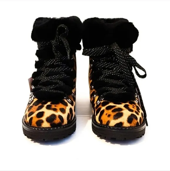NWT J. Crew NORDIC Leopard CALF Hair HIKER Boots