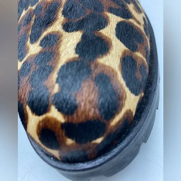 NWT Jack Rogers Margot Leopard Calf Fur Boots Size 9M Made in Brazil