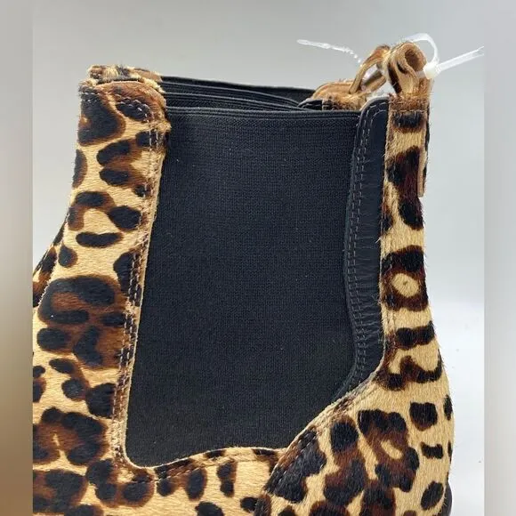 NWT Jack Rogers Margot Leopard Calf Fur Boots Size 9M Made in Brazil