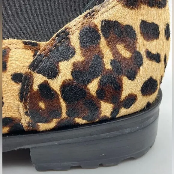 NWT Jack Rogers Margot Leopard Calf Fur Boots Size 9M Made in Brazil