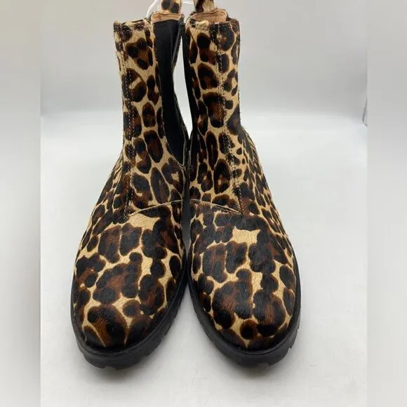 NWT Jack Rogers Margot Leopard Calf Fur Boots Size 9M Made in Brazil