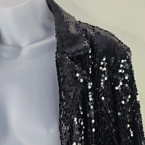NWT Kancy Kole Black Sequin Short and Blazer Set