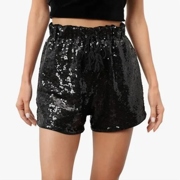NWT Kancy Kole Black Sequin Short and Blazer Set