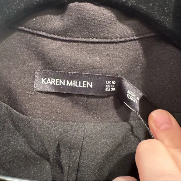 NWT Karen Millen Zip Collar A Line Dress Black Size 6 Office Preppy Career