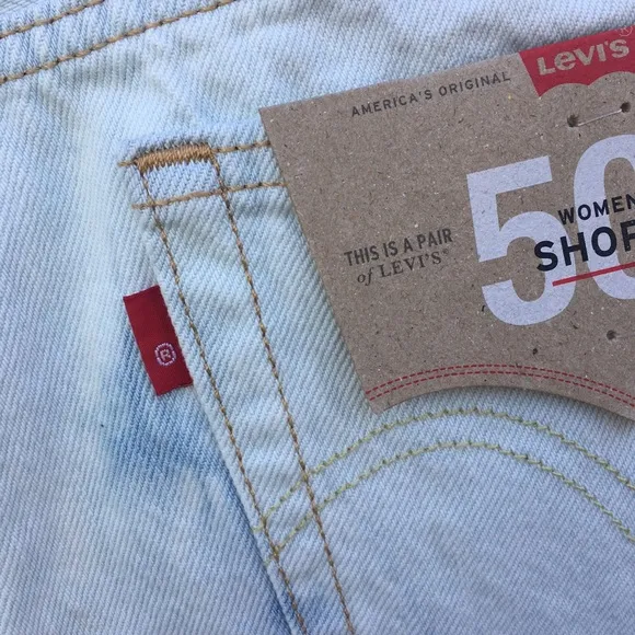 NWT Levi’s 501 High Rise Jean Short Partly Cloudy Blue 29