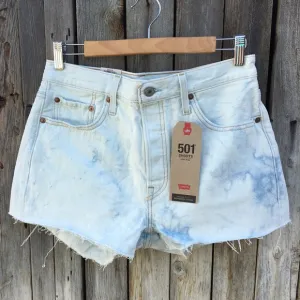 NWT Levi’s 501 High Rise Jean Shorts Partly Cloudy Blue 29