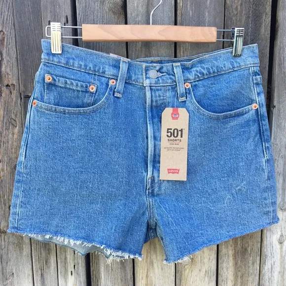 NWT Levi’s 501 High Rise Jean Shorts Tango Stone Blue 29