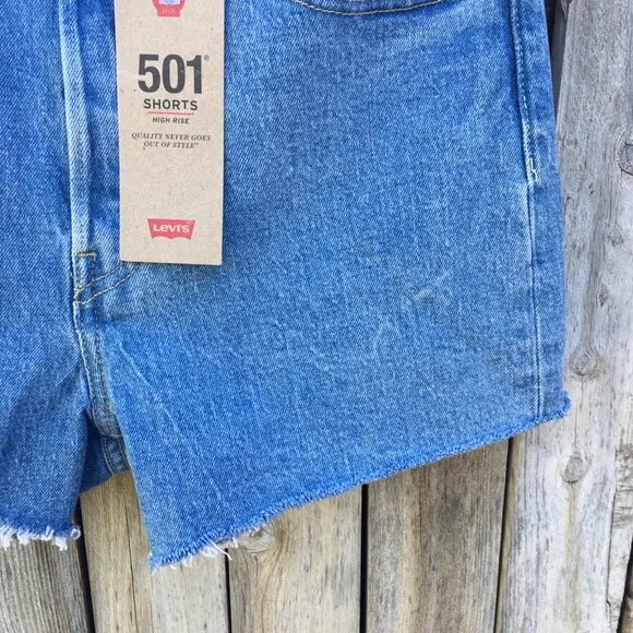 NWT Levi’s 501 High Rise Jean Shorts Tango Stone Blue 29