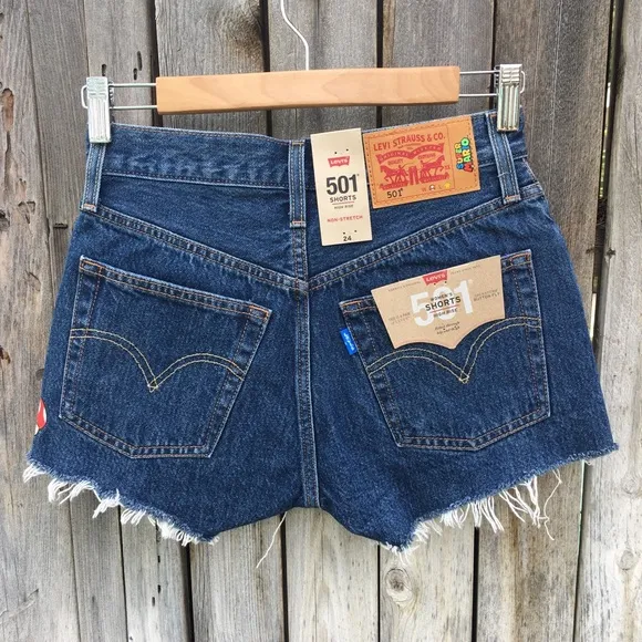 NWT Levi’s X Super Mario 501 Jean Shorts Blue 24