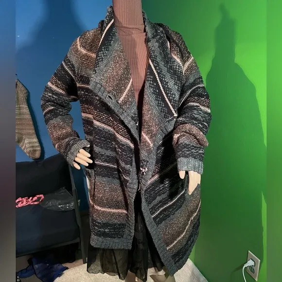 NWT Lucky Brand | Striped Wool Blend | Cardigan Sweater with Front Pockets