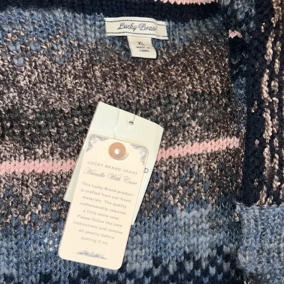 NWT Lucky Brand | Striped Wool Blend | Cardigan Sweater with Front Pockets