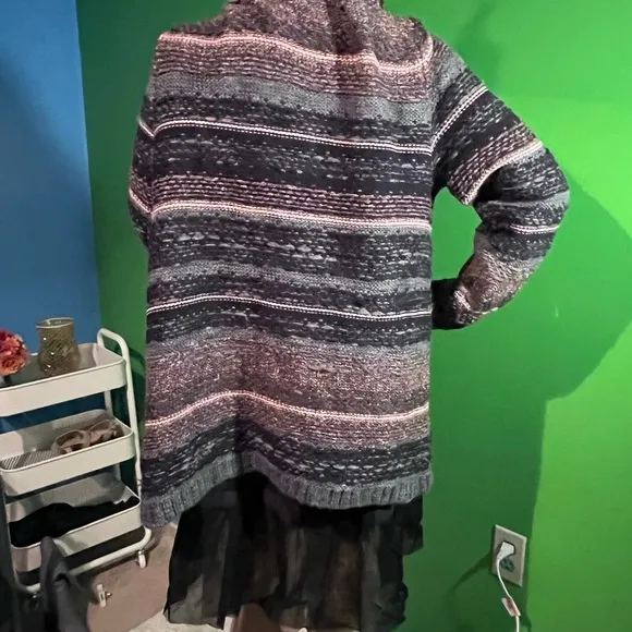 NWT Lucky Brand | Striped Wool Blend | Cardigan Sweater with Front Pockets