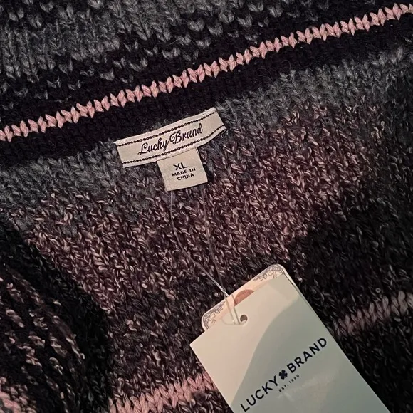 NWT Lucky Brand | Striped Wool Blend | Cardigan Sweater with Front Pockets