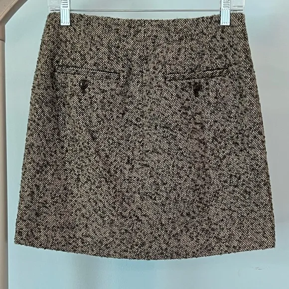 NWT - Madewell - Herringbone Wool Button-Front Mini Skirt - Size 0