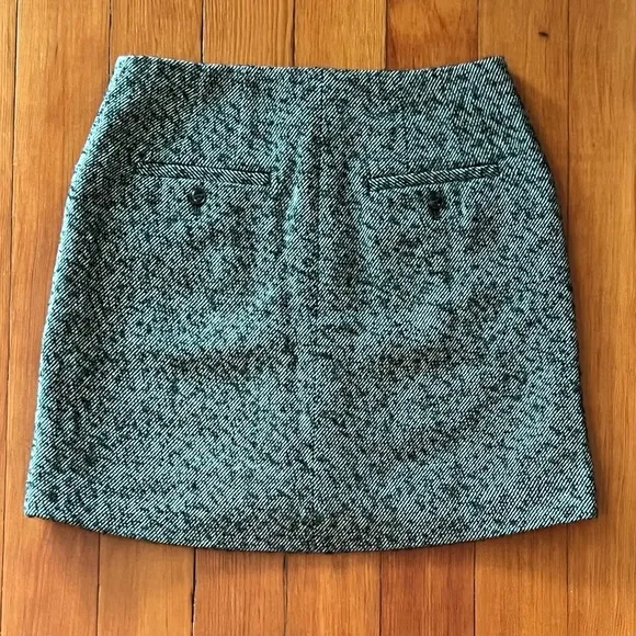 NWT - Madewell - Herringbone Wool Button-Front Mini Skirt - Size 0