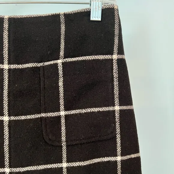 NWT - Madewell Museum Patch-Pocket Mini Skirt in Windowpane - Size 0