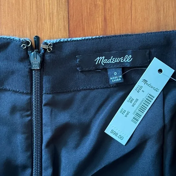 NWT - Madewell Museum Patch-Pocket Mini Skirt in Windowpane - Size 0