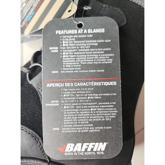 NWT New Baffin Women's Eldora Waterproof Boot Breathable Leather Lined Size 7
