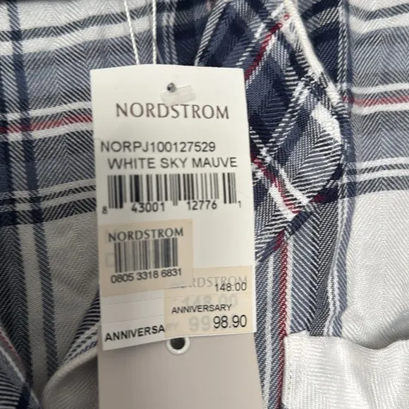NWT RAILS SUPER SOFT PLAID LONG VERSATILE SLEEP SHIRT MEDIUM M $148 NORDSTROM